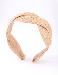 Nautral fabric Woven Twisted Headband - link has visual effect only