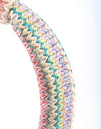 Multi-coloured Fabric Woven Knot Headband - link has visual effect only