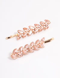 Gold Diamante & Pearl Navette Claw Clip Pack - link has visual effect only