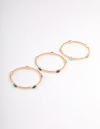 Gold Hammered Stone Bracelet Pack - link has visual effect only