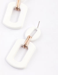 Rose Gold Mini Rubber Link Drop Earrings - link has visual effect only