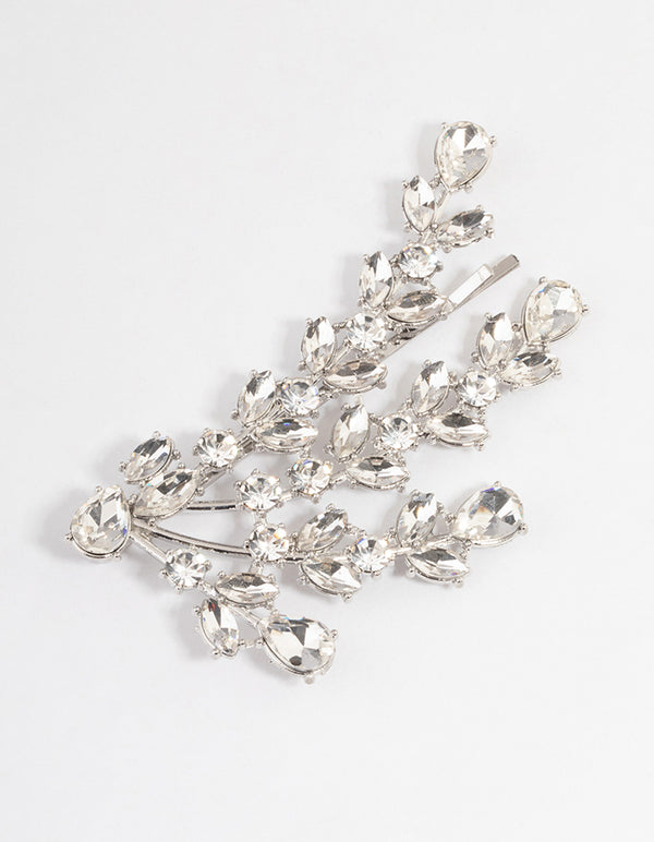 Silver Crystal Diamante Hair Slide