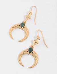 Gold Hook Crescent Earrings - link has visual effect only