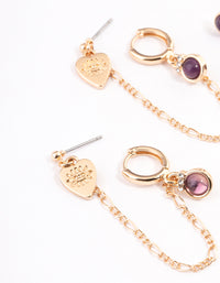 Gold Amethyst Stacker Earrings - link has visual effect only