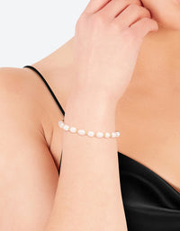 Gold Plated Freshwater Pearl Chain Toggle Bracelet - link has visual effect only