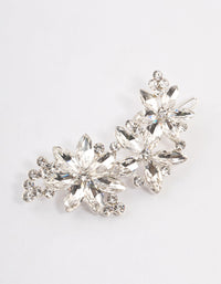 Silver Crystal & Diamante Flower Hair Clips - link has visual effect only