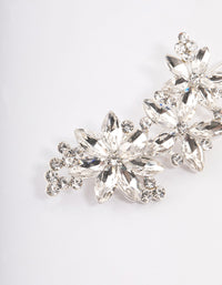 Silver Crystal & Diamante Flower Hair Clips - link has visual effect only