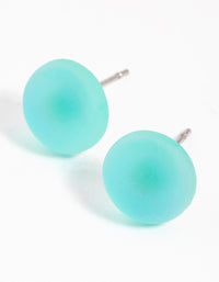 Teal Matte Bubble Stud Earrings - link has visual effect only