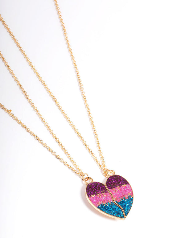 Kids Magnet Strap Heart BFF Necklace