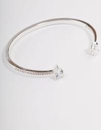 Silver Cubic Zirconia Pearl Diamante Bangle - link has visual effect only