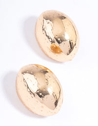 Gold Textured Button Earrings - link has visual effect only