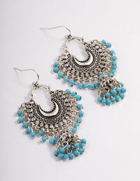 Antique Silver Mini Bead Drop Earrings - link has visual effect only