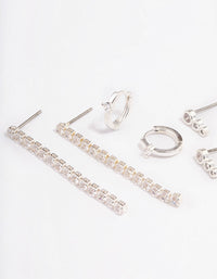 Silver Plated Cupchain Drop Earrings Pack - link has visual effect only