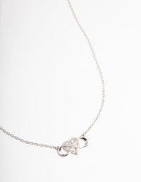 Rhodium Infinity Heart Diamante Necklace - link has visual effect only