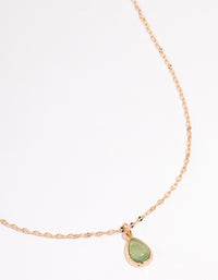 Gold Semi Precious Pear Necklace - link has visual effect only