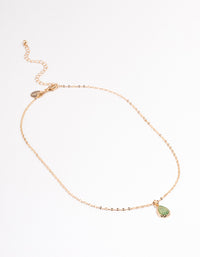 Gold Semi Precious Pear Necklace - link has visual effect only