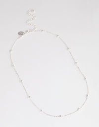 Silver Station Bead Chain Necklace - link has visual effect only