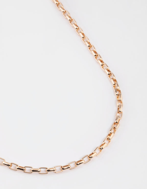 Gold Statement Box Chain Necklace