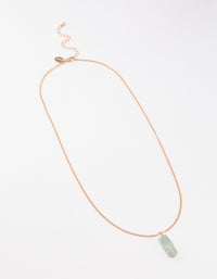 Gold Green Fluorite Wire Shard Long Necklace - link has visual effect only