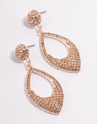 Rose Gold Diamante Pink Drop Earrings - link has visual effect only