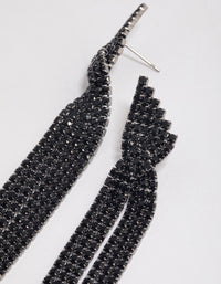 Coated Black Statement Strand Twist Drop Earrings - link has visual effect only