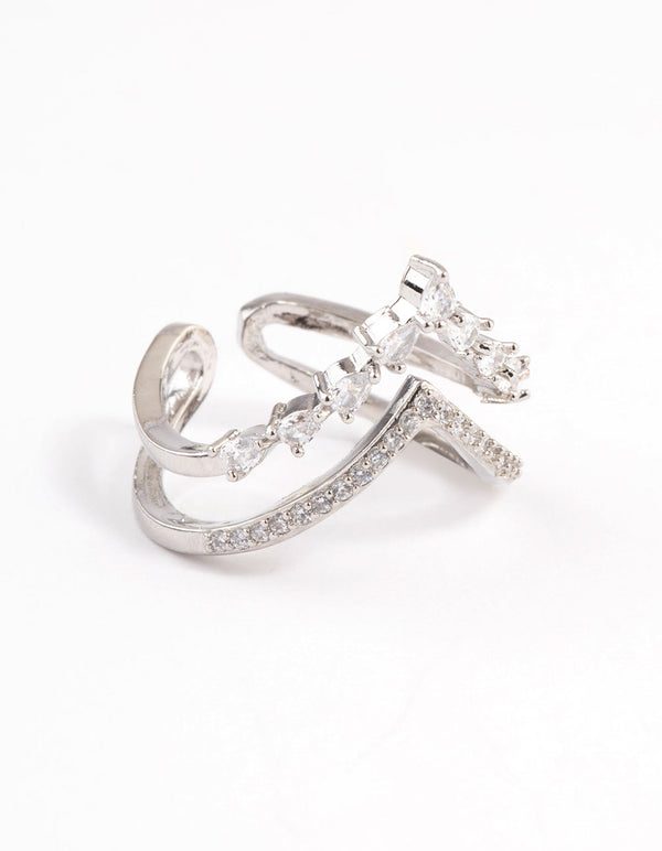 Silver Elegant V Ring