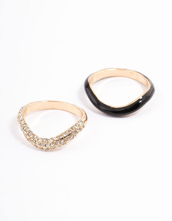 Black Stack Ring Set