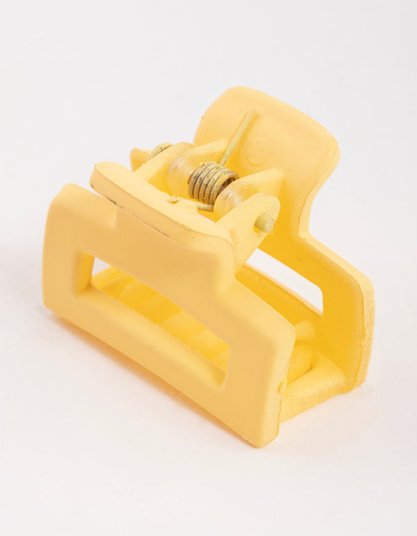 Yellow Mini Rectangle Claw Clip