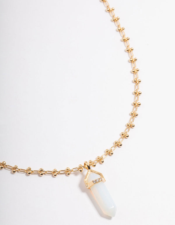 Gold Plated Ball Chain Pendant Necklace