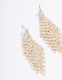 Gold Tier Diamante Drop Earrings - link has visual effect only