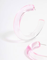 Plastic Pink Ombre Hoop Earrings - link has visual effect only