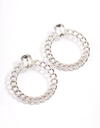 Rhodium Door Knocker Earrings - link has visual effect only