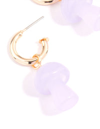 Purple Mushroom Huggie Earrings - link has visual effect only