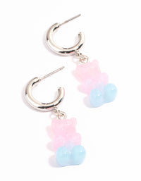 Silver Ombre Gummy Huggie Earrings - link has visual effect only