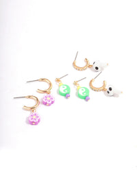 Pink Yin & Yang Stacker Earrings - link has visual effect only