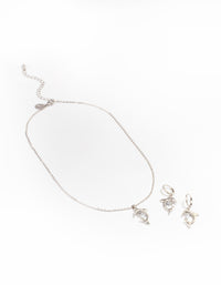 Rhodium Dolphin Jewellery Set - link has visual effect only