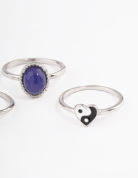 Rhodium Mood Multi Pack Ring - link has visual effect only