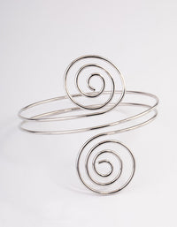 Rhodium Swirl Arm Cuff - link has visual effect only