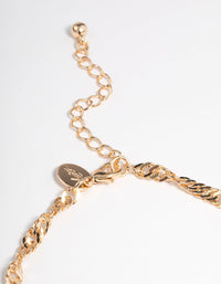 Gold Twist Chain Anklet - link has visual effect only