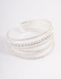 Silver Criss Cross Cupchain Cuff Bangle - link has visual effect only