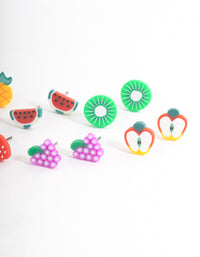 Kids Bright Fimo Fruit Stud Earrings 6-Pack - link has visual effect only