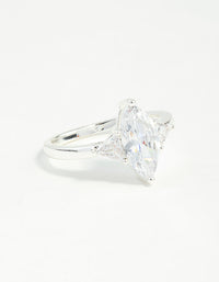 Silver Plated Precious Marquise Ring - link has visual effect only