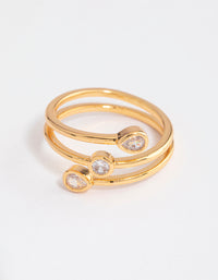 Gold Plated Multi Shape Tier Ring - link has visual effect only