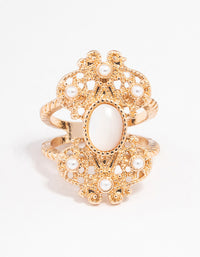 Gold Intricate Filigree Ring - link has visual effect only