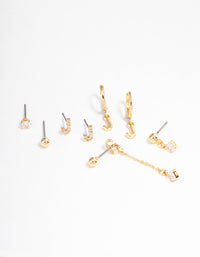 Letter 'J' Gold Plated Initial Ear Stackers - link has visual effect only