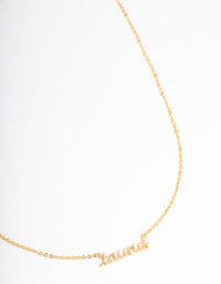 Gold Plated Taurus Script Pendant Necklace - link has visual effect only