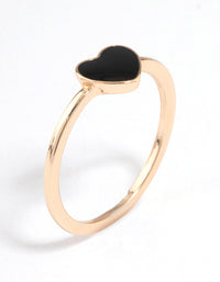 Gold Enamel Heart Ring - link has visual effect only