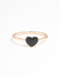 Gold Enamel Heart Ring - link has visual effect only