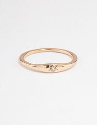 Gold Solitaire Tapered Ring - link has visual effect only