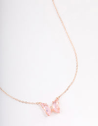 Rose Gold Pink Butterfly Pendant Necklace - link has visual effect only